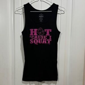 Popeye’s GEAR Black and Pink Ribbed Graphic Tank Top